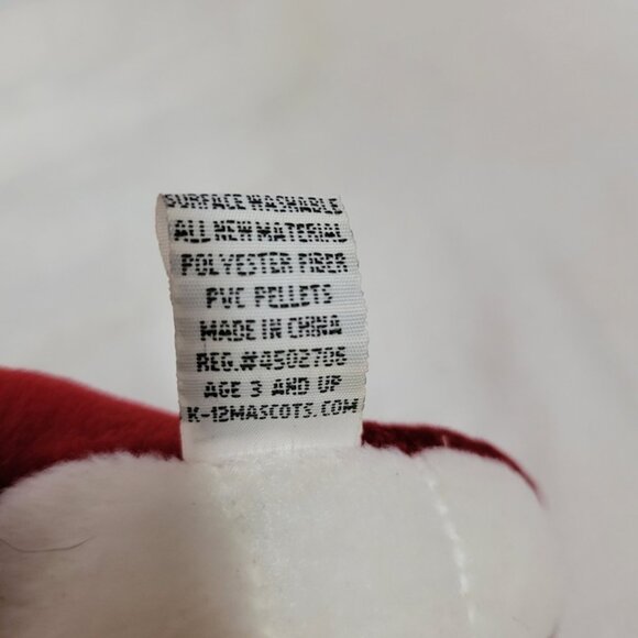 Plush Dragon Red White K-12 Mascots 2001 stuffed animal toy dinosaur - Picture 9 of 10